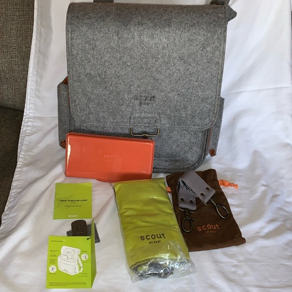 Scout by PPB Diaper Bag Gray Felt **Missing Changing Pad** - Picture 1 of 12